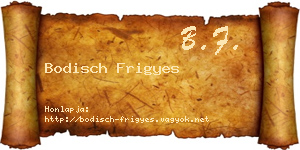 Bodisch Frigyes névjegykártya